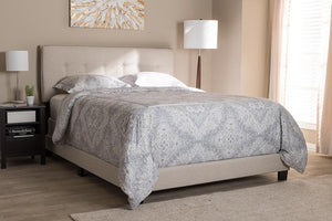 Baxton Studio Audrey Modern and Contemporary Light Beige Fabric Upholstered King Size Bed