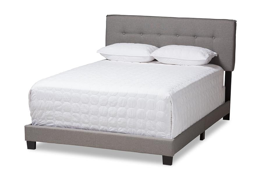 Baxton Studio Audrey Modern and Contemporary Light Grey Fabric Upholstered Full Size Bed