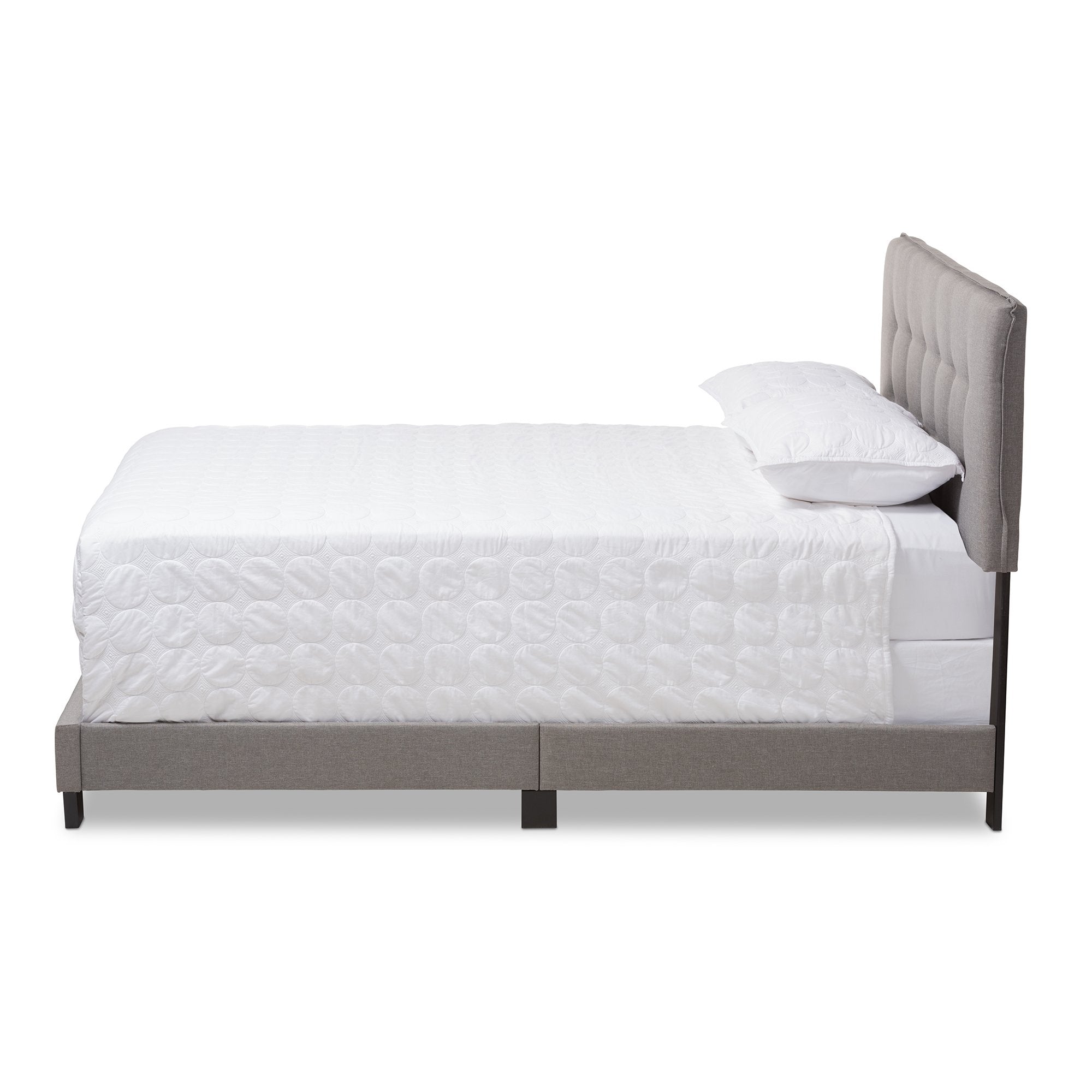 Baxton Studio Audrey Modern and Contemporary Light Grey Fabric Upholstered King Size Bed