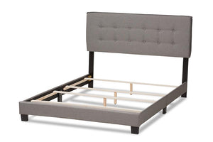 Baxton Studio Audrey Modern and Contemporary Light Grey Fabric Upholstered Queen Size Bed