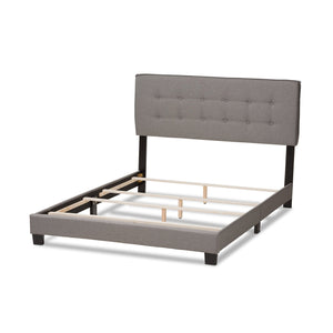 Baxton Studio Audrey Modern and Contemporary Light Grey Fabric Upholstered King Size Bed