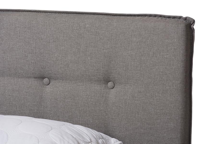 Baxton Studio Audrey Modern and Contemporary Light Grey Fabric Upholstered Full Size Bed