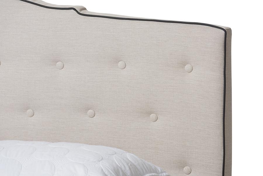 Baxton Studio Vivienne Modern and Contemporary Light Beige Fabric Upholstered Full Size Bed