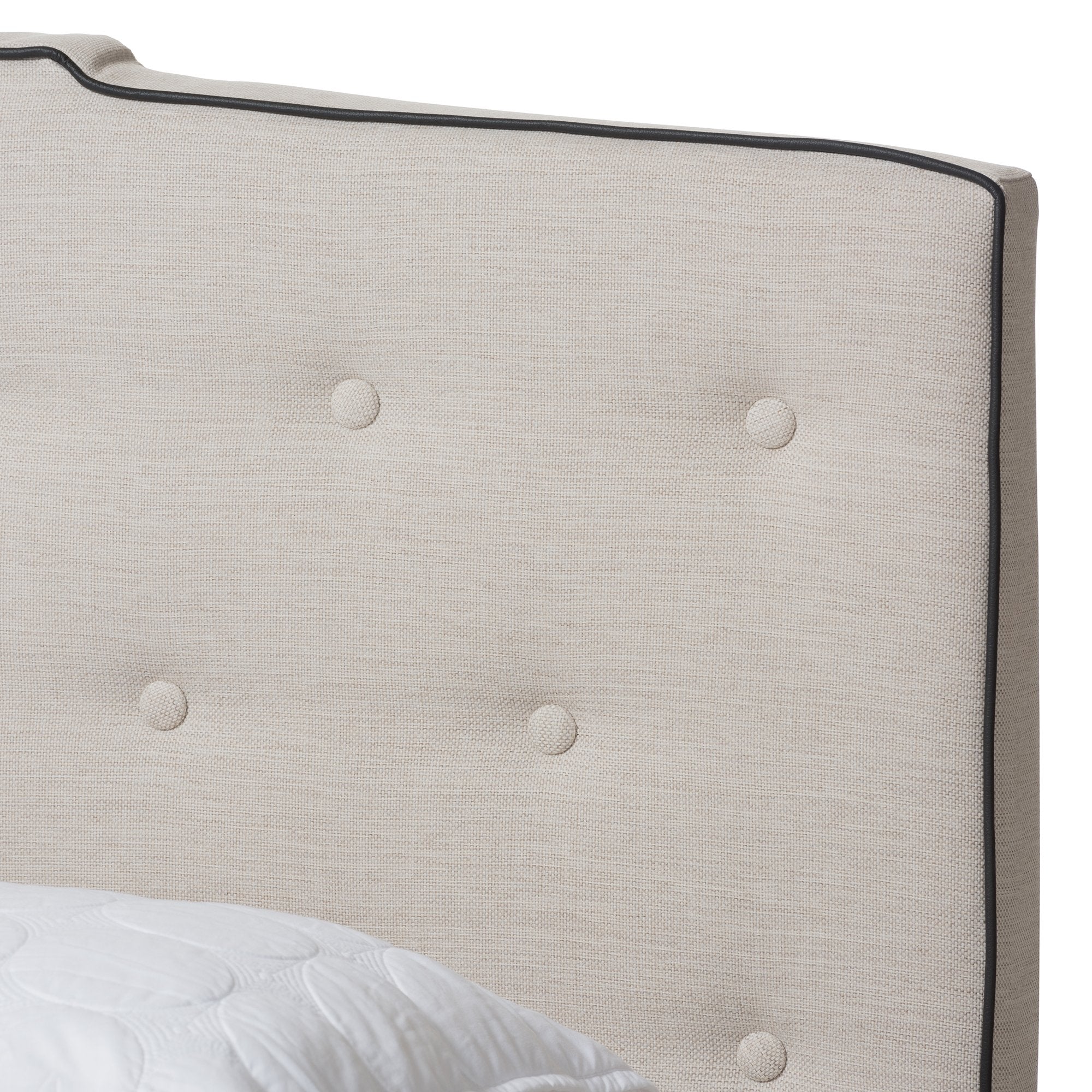 Baxton Studio Vivienne Modern and Contemporary Light Beige Fabric Upholstered Full Size Bed