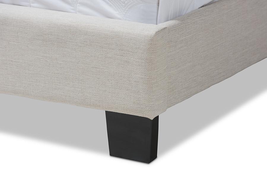 Baxton Studio Vivienne Modern and Contemporary Light Beige Fabric Upholstered Full Size Bed