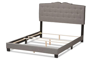 Baxton Studio Vivienne Modern and Contemporary Light Grey Fabric Upholstered Queen Size Bed