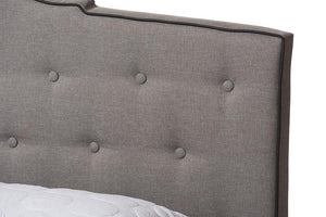 Baxton Studio Vivienne Modern and Contemporary Light Grey Fabric Upholstered King Size Bed