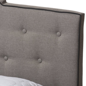 Baxton Studio Vivienne Modern and Contemporary Light Grey Fabric Upholstered Queen Size Bed