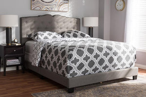 Baxton Studio Vivienne Modern and Contemporary Light Grey Fabric Upholstered Queen Size Bed