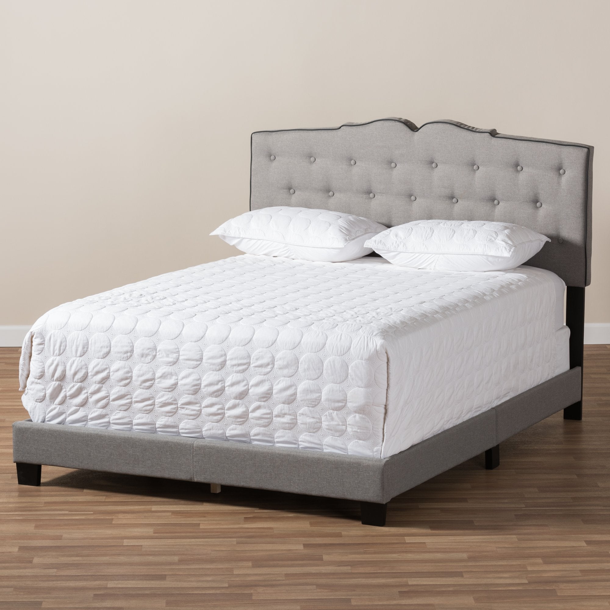 Baxton Studio Vivienne Modern and Contemporary Light Grey Fabric Upholstered Full Size Bed