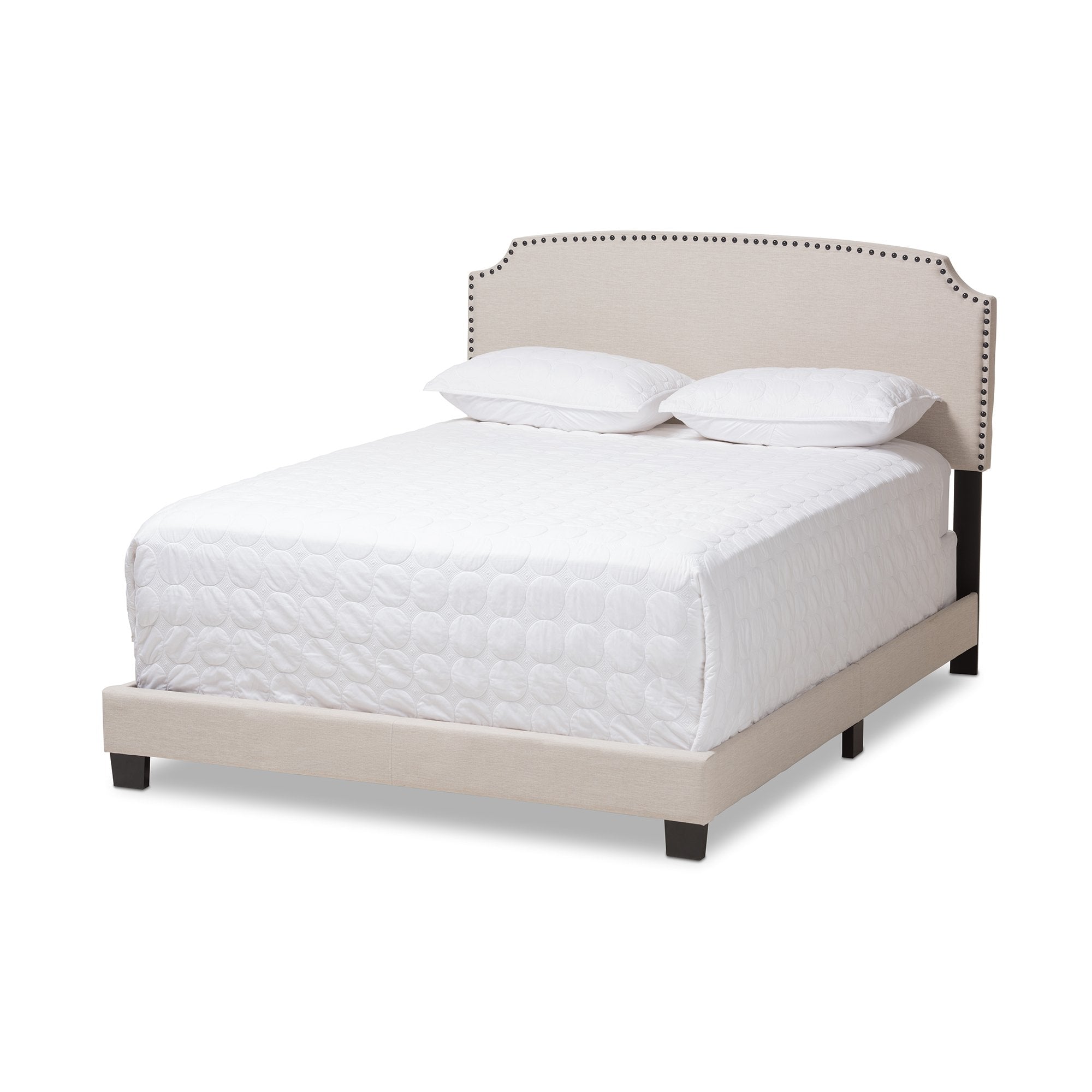 Baxton Studio Odette Modern and Contemporary Light Beige Fabric Upholstered Full Size Bed