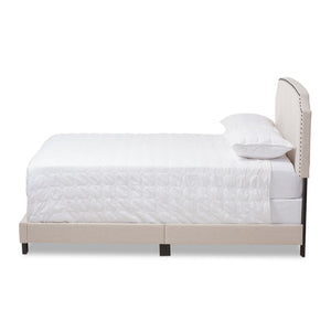 Baxton Studio Odette Modern and Contemporary Light Beige Fabric Upholstered Full Size Bed