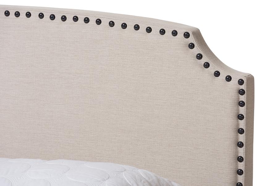 Baxton Studio Odette Modern and Contemporary Light Beige Fabric Upholstered Full Size Bed