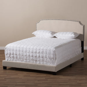 Baxton Studio Odette Modern and Contemporary Light Beige Fabric Upholstered King Size Bed