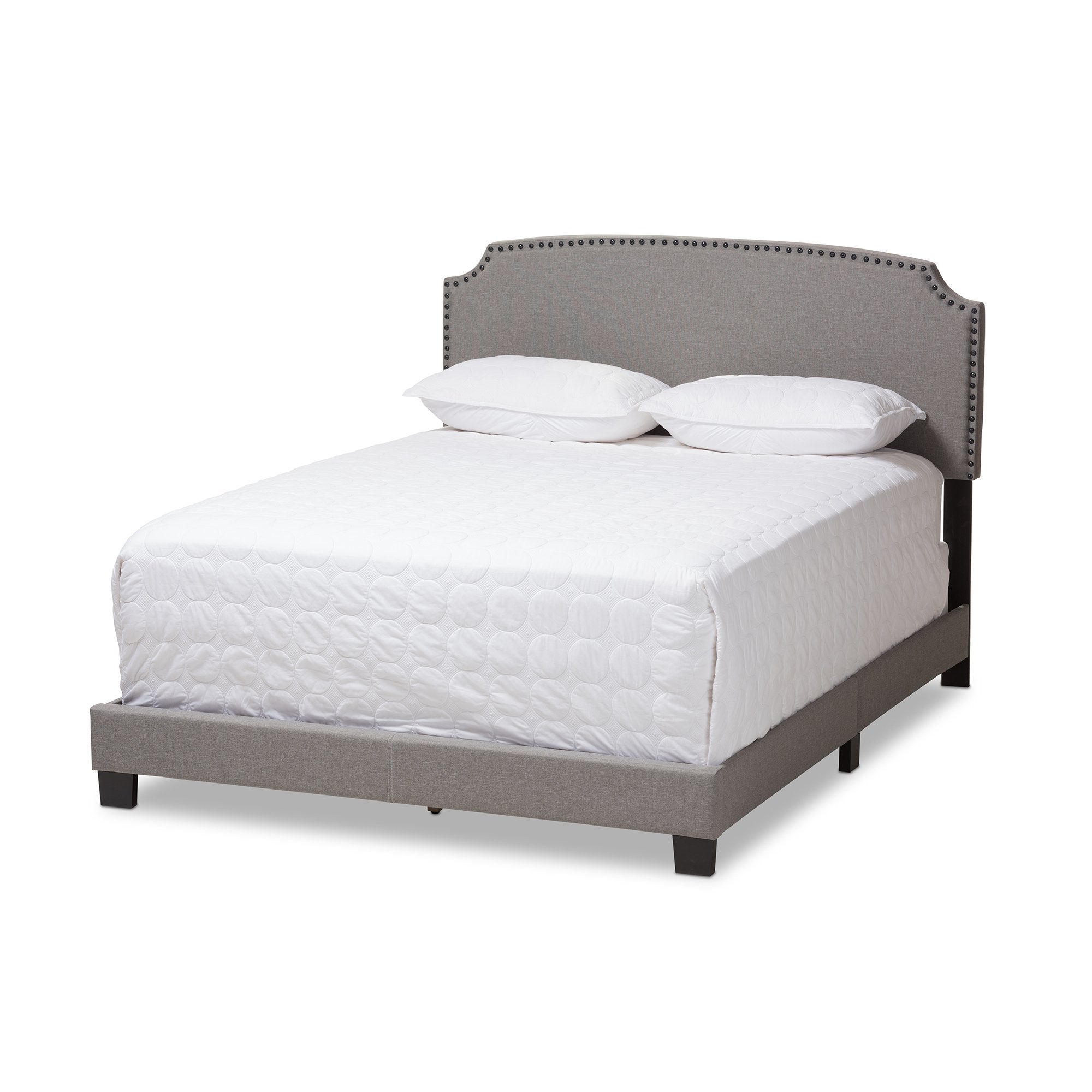 Baxton Studio Odette Modern and Contemporary Light Grey Fabric Upholstered Queen Size Bed