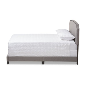 Baxton Studio Odette Modern and Contemporary Light Grey Fabric Upholstered Queen Size Bed