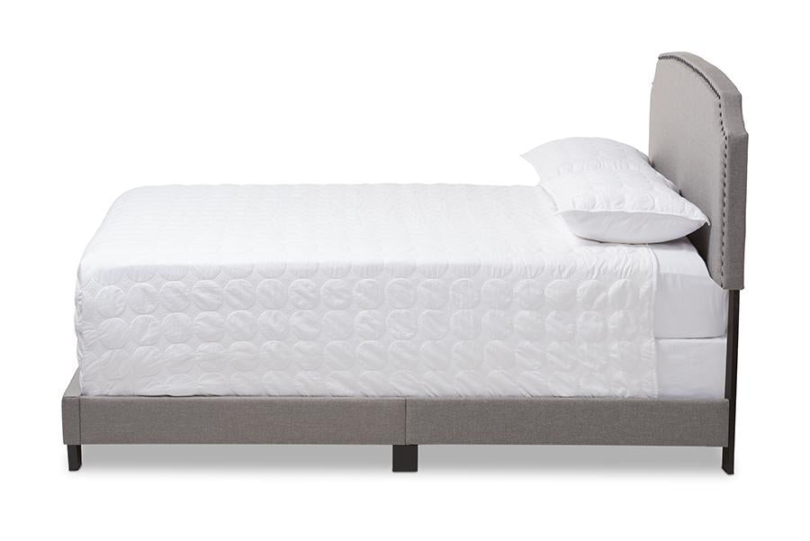 Baxton Studio Odette Modern and Contemporary Light Grey Fabric Upholstered Queen Size Bed