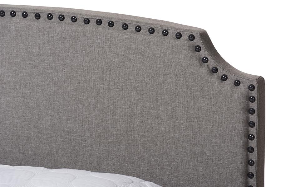 Baxton Studio Odette Modern and Contemporary Light Grey Fabric Upholstered Full Size Bed