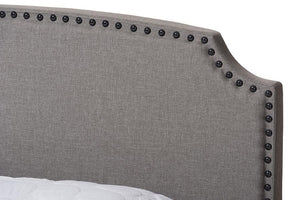 Baxton Studio Odette Modern and Contemporary Light Grey Fabric Upholstered Queen Size Bed