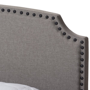 Baxton Studio Odette Modern and Contemporary Light Grey Fabric Upholstered Queen Size Bed