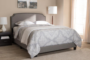 Baxton Studio Odette Modern and Contemporary Light Grey Fabric Upholstered Full Size Bed