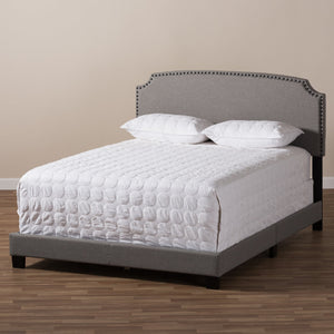 Baxton Studio Odette Modern and Contemporary Light Grey Fabric Upholstered Queen Size Bed