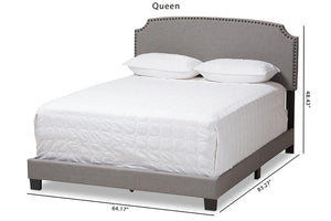 Baxton Studio Odette Modern and Contemporary Light Grey Fabric Upholstered Queen Size Bed