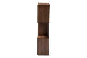 Baxton Studio Legende Modern and Contemporary Brown and Dark Grey Finished Display Bookcase