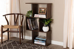 Baxton Studio Legende Modern and Contemporary Brown and Dark Grey Finished Display Bookcase