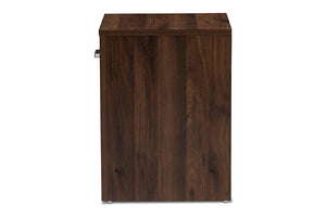 Baxton Studio Hansel Modern and Contemporary 1-Drawer Dark Brown and Dark Grey Finished Nightstand