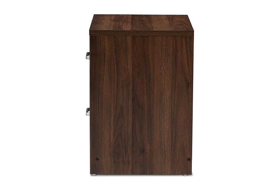 Baxton Studio Hansel Modern and Contemporary 2-Drawer Dark Brown and Dark Grey Finished Nightstand