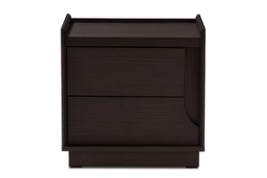 Baxton Studio Larsine Modern and Contemporary Brown Finished 2-Drawer Nightstand