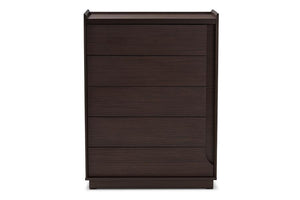 Baxton Studio Larsine Modern and Contemporary Brown Finished 5-Drawer Chest