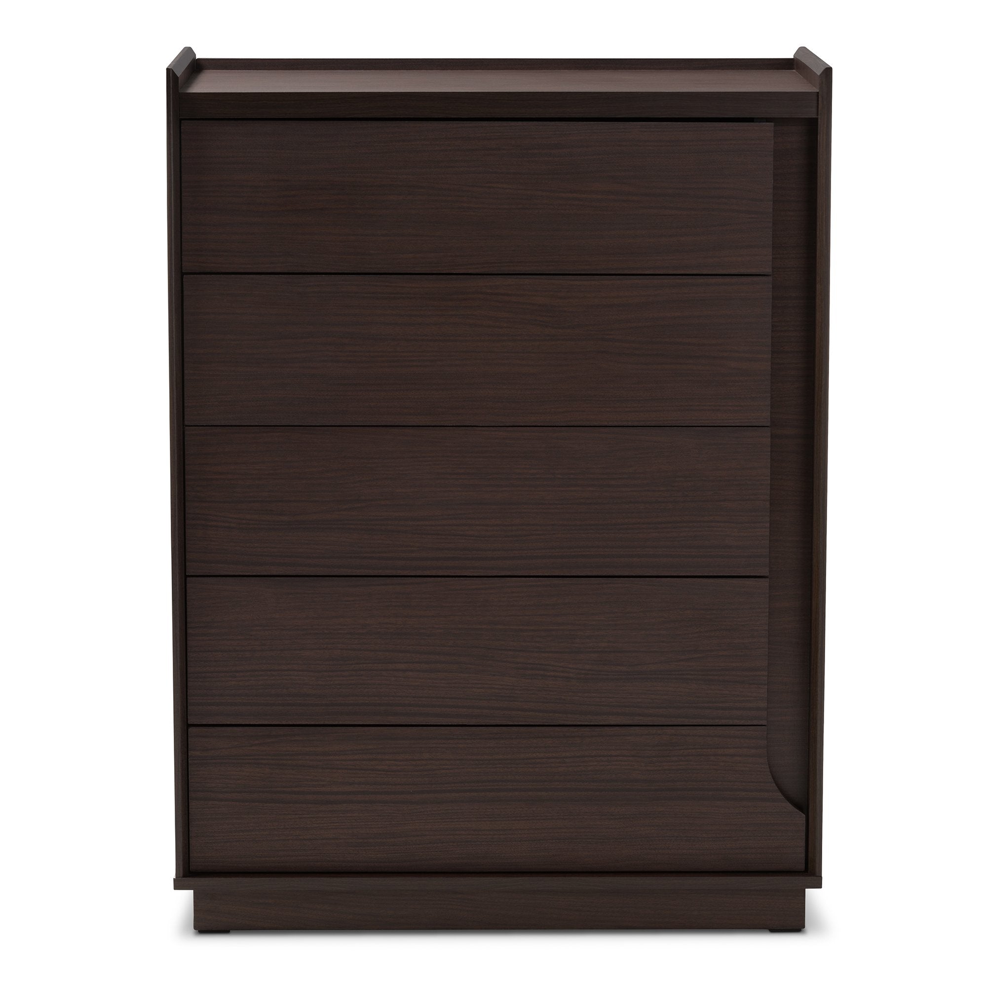 Baxton Studio Larsine Modern and Contemporary Brown Finished 5-Drawer Chest