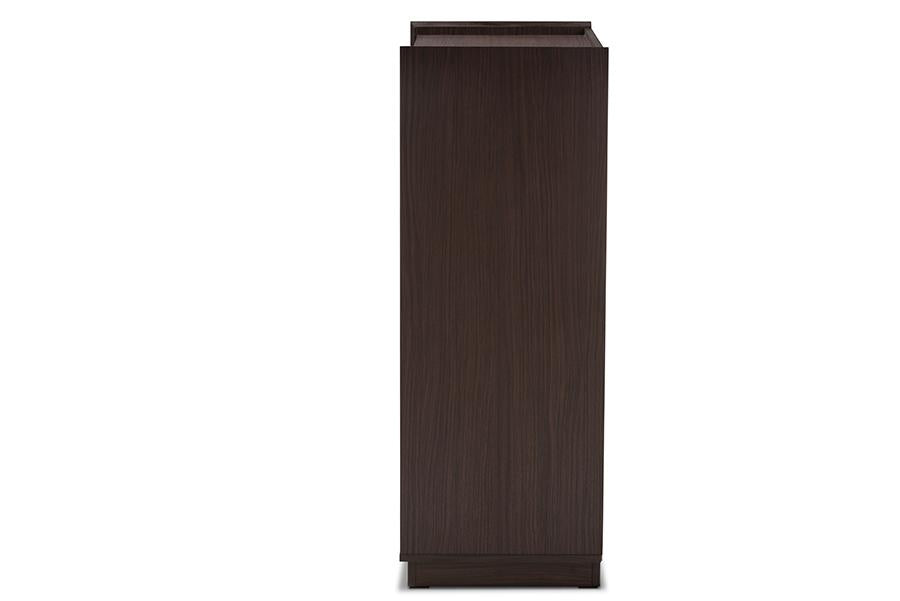 Baxton Studio Larsine Modern and Contemporary Brown Finished 5-Drawer Chest