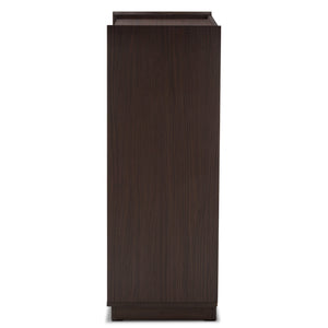 Baxton Studio Larsine Modern and Contemporary Brown Finished 5-Drawer Chest