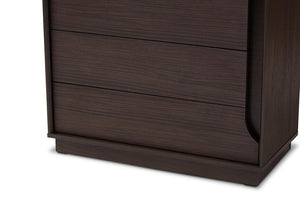 Baxton Studio Larsine Modern and Contemporary Brown Finished 5-Drawer Chest