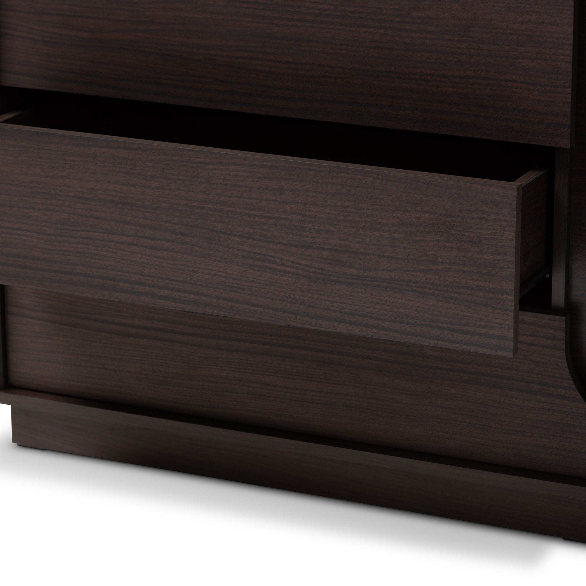 Baxton Studio Larsine Modern and Contemporary Brown Finished 5-Drawer Chest