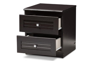 Baxton Studio Carine Modern and Contemporary Wenge Brown Finished 2-Drawer Nightstand