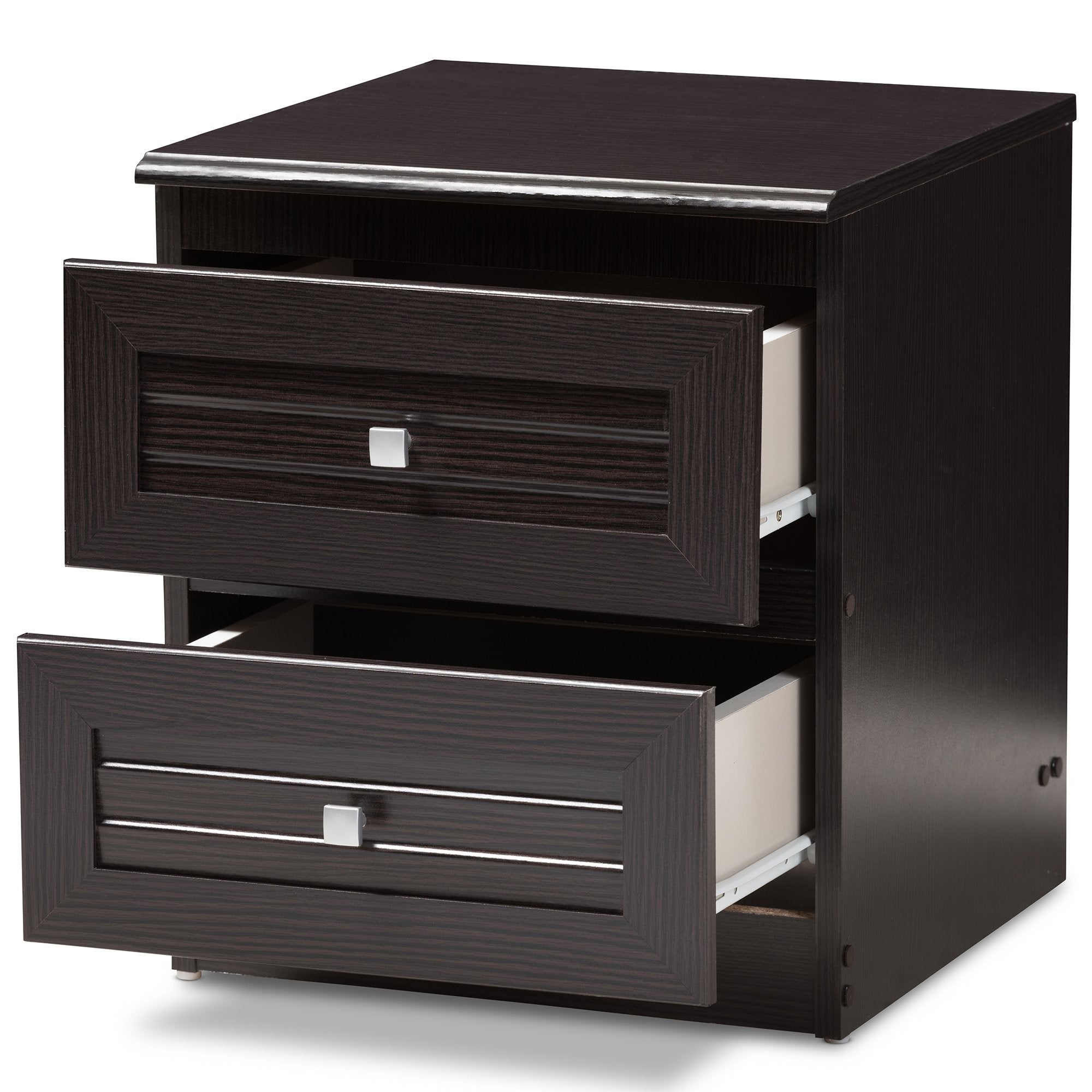 Baxton Studio Carine Modern and Contemporary Wenge Brown Finished 2-Drawer Nightstand