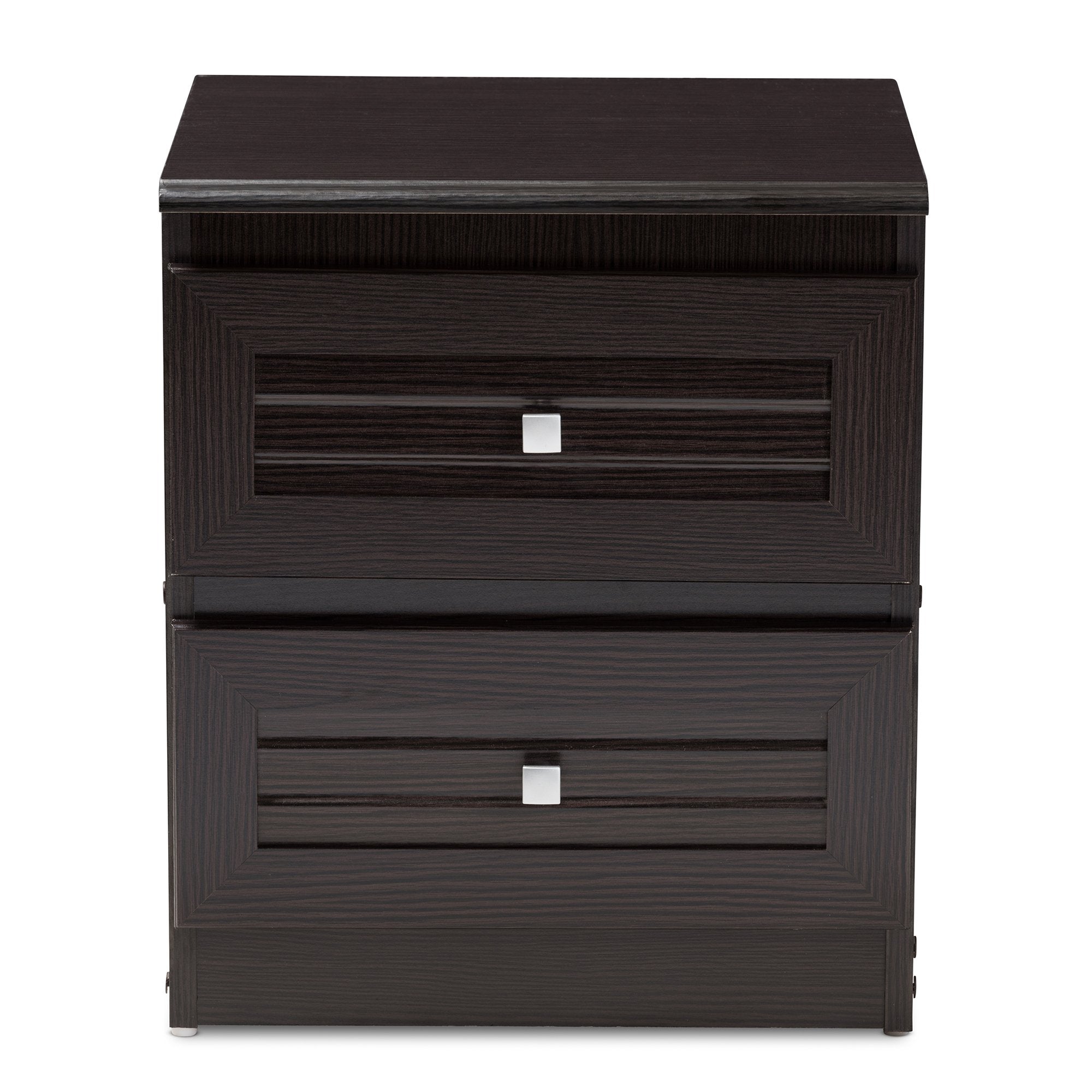 Baxton Studio Carine Modern and Contemporary Wenge Brown Finished 2-Drawer Nightstand