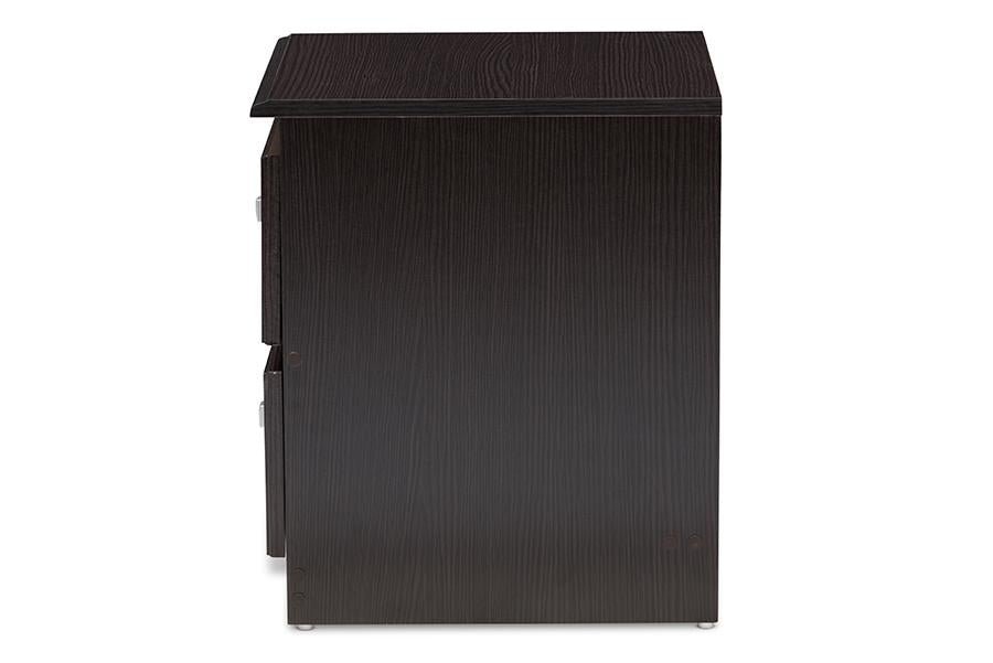 Baxton Studio Carine Modern and Contemporary Wenge Brown Finished 2-Drawer Nightstand