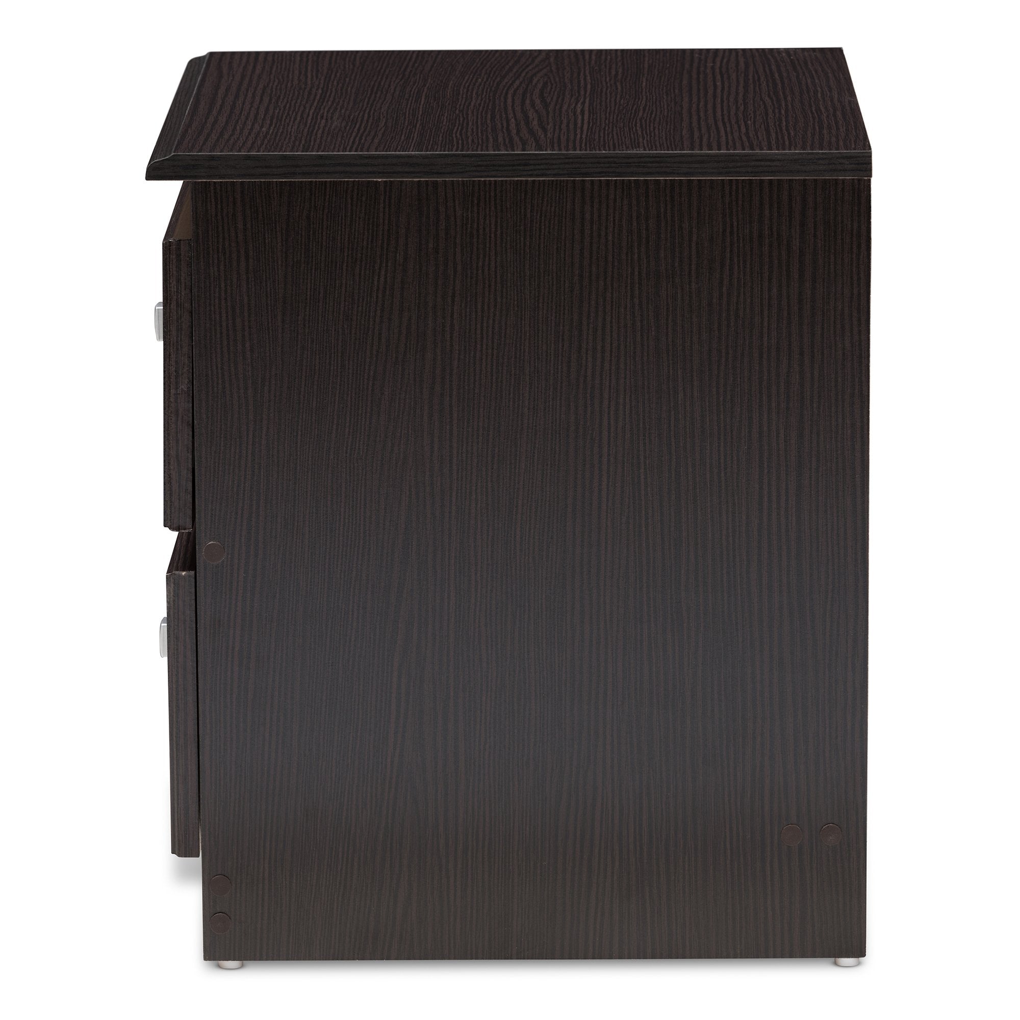 Baxton Studio Carine Modern and Contemporary Wenge Brown Finished 2-Drawer Nightstand