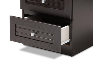 Baxton Studio Carine Modern and Contemporary Wenge Brown Finished 2-Drawer Nightstand