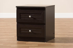 Baxton Studio Carine Modern and Contemporary Wenge Brown Finished 2-Drawer Nightstand