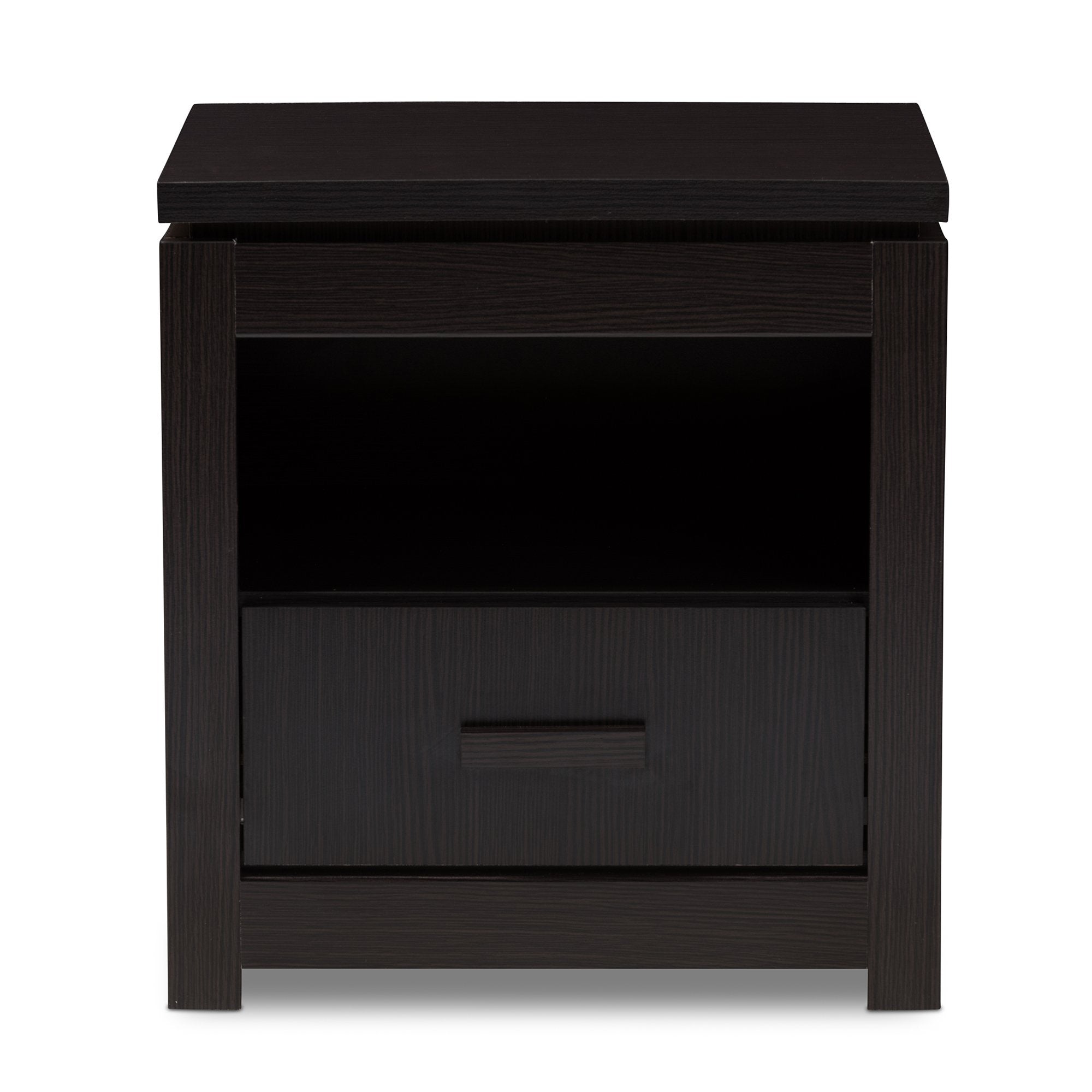 Baxton Studio Bienna Modern and Contemporary Wenge Brown Finished 1-Drawer Nightstand