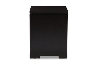 Baxton Studio Bienna Modern and Contemporary Wenge Brown Finished 1-Drawer Nightstand