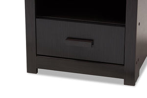 Baxton Studio Bienna Modern and Contemporary Wenge Brown Finished 1-Drawer Nightstand