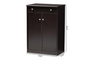 Baxton Studio Dariell Modern and Contemporary Wenge Brown Finished Shoe Cabinet