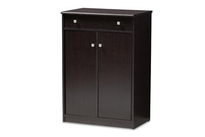 Baxton Studio Dariell Modern and Contemporary Wenge Brown Finished Shoe Cabinet